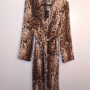INC International Concepts Animal Print Women's Long Jacket
